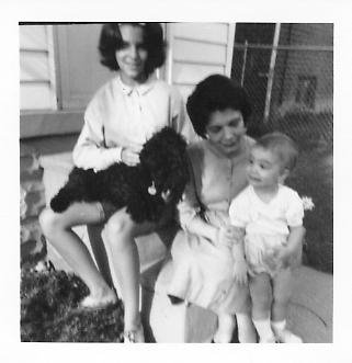 The Family Dog My sister, our dog Pom Pom Puff, my mom and me, circa 1963.
